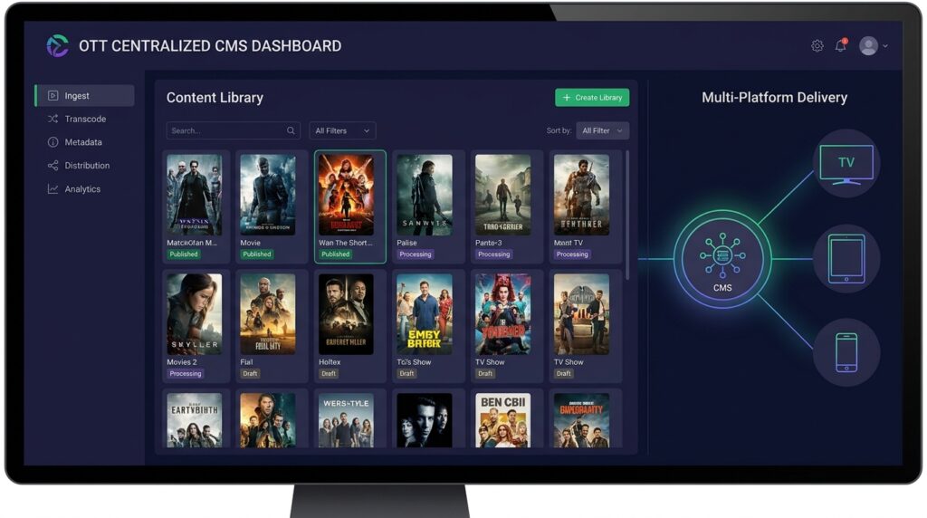 A centralized content management system - OTT Software and Content Distribution: Reaching Audiences Anywhere